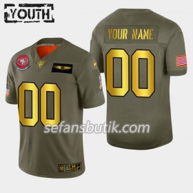 San Francisco 49ers Tröjor Custom Nike 2019 Salute To Service 100th - Barn